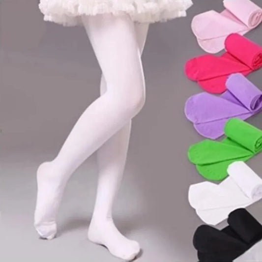 YWHUANSEN Summer Spring Candy Color Kids Pantyhose Ballet Dance Tights for Girls Stocking Children Velvet Solid White Pantyhose